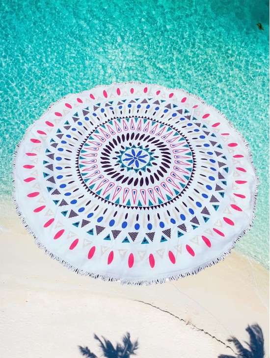 Abstract Round Beach Towel